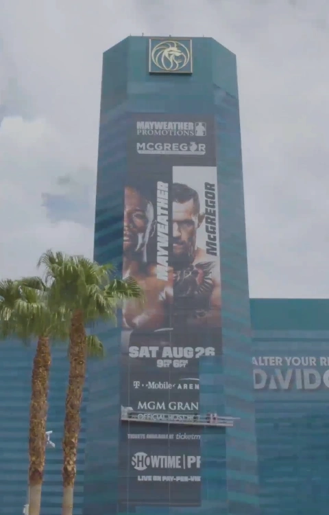 banner on the building